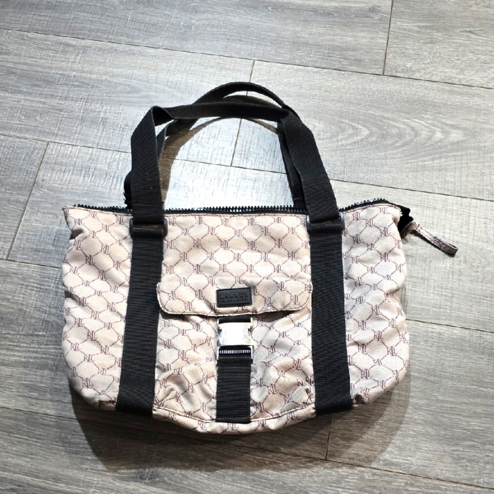 Rugby Ralph Lauren Black and White Patterned Tote
